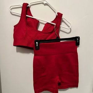 Red activewear set from Amazon!